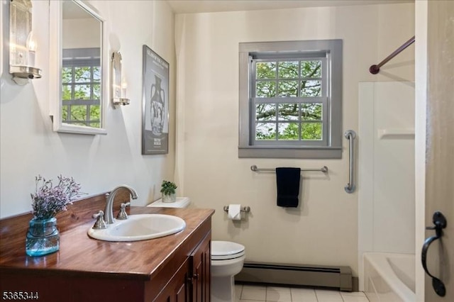 153 Lambertville Hq Rd, Delaware Twp, NJ 08559 - bathroom featuring a baseboard radiator, vanity, healthy amount of natural light, and tile patterned floors