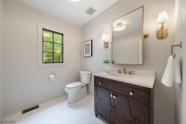 338 Old Short Hills Rd, Millburn Twp, NJ 07078 - bathroom with vanity, crown molding, and tile patterned floors
