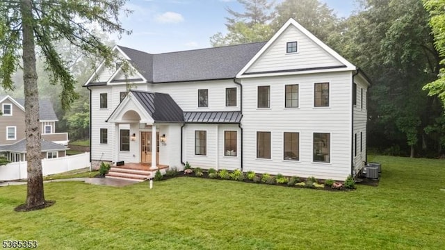 338 Old Short Hills Rd, Millburn Twp, NJ 07078 - modern farmhouse style home with a standing seam roof and a metal roof