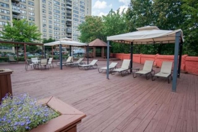 201 Saint Pauls Ave Unit 7M, Jersey City, NJ 07306 - wooden terrace with a gazebo