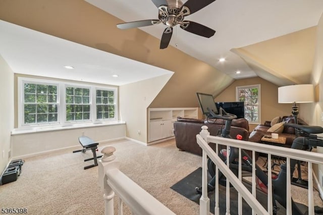 4 Knollwood Ter, Chester Twp, NJ 07930 - bedroom featuring light carpet, vaulted ceiling, and recessed lighting