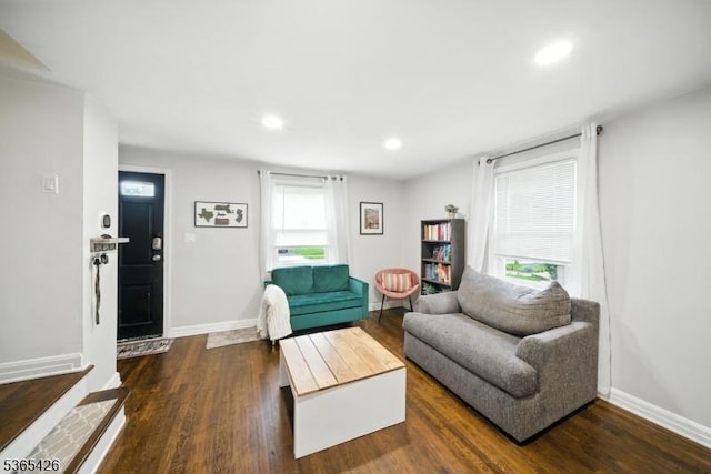 356 Raleigh Rd, Rahway City, NJ 07065 - living room featuring wood finished floors and recessed lighting
