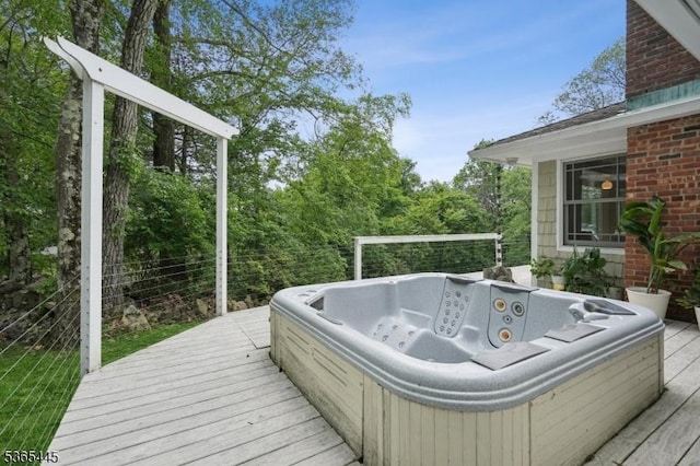 8 Hornbeam Ln, Kinnelon Boro, NJ 07405 - wooden terrace with a hot tub