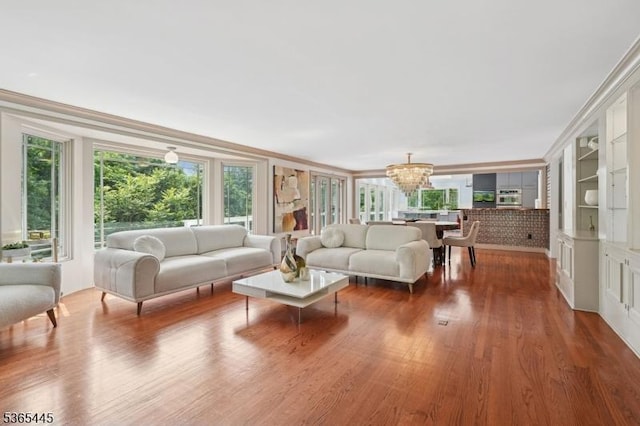 8 Hornbeam Ln, Kinnelon Boro, NJ 07405 - living room with a chandelier and wood finished floors
