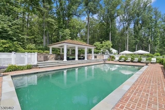 119 Mosle Rd, Mendham Twp, NJ 07945 - view of swimming pool with a gazebo