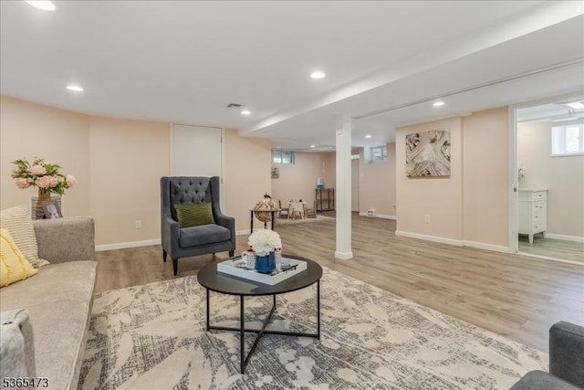162 N Maple Ave, Bernards Twp, NJ 07920 - living area featuring light wood-type flooring and recessed lighting