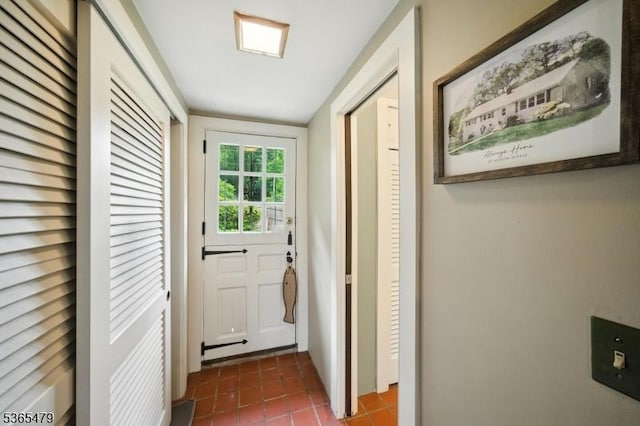 182 Musconetcong River Rd, Lebanon Twp, NJ 07882 - entryway featuring dark tile patterned flooring