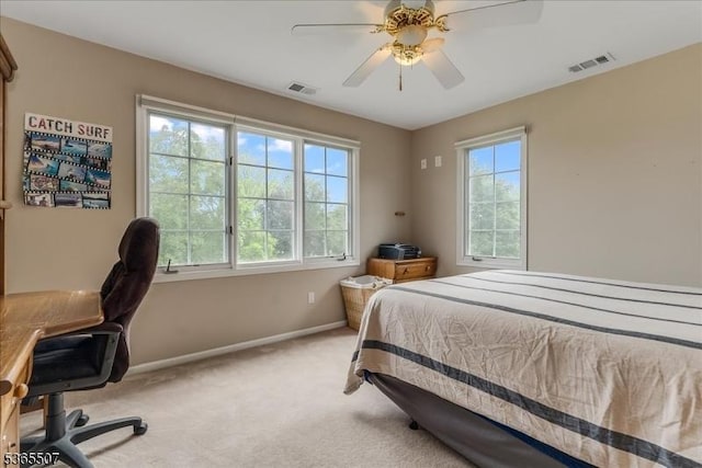 33 Gates Pl, Wayne Twp, NJ 07470 - bedroom featuring carpet floors, an office area, and ceiling fan