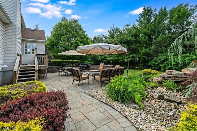 33 Gates Pl, Wayne Twp, NJ 07470 - view of patio / terrace featuring a wooden deck, outdoor dining area, and an outdoor living space