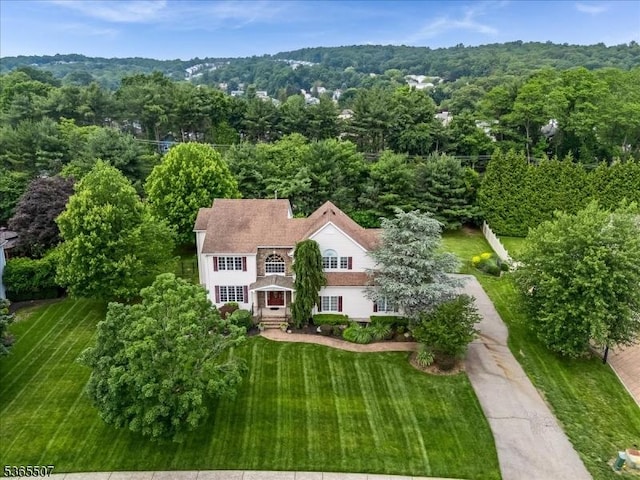33 Gates Pl, Wayne Twp, NJ 07470 - aerial view of property and surrounding area with a forest
