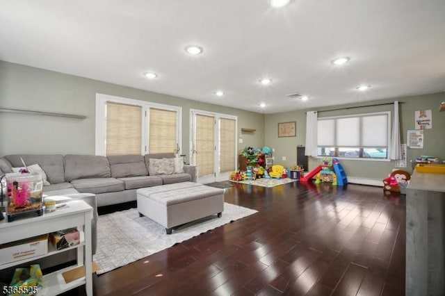 51 Greenbrook Rd, Middlesex Boro, NJ 08846 - living area featuring wood finished floors, recessed lighting, and baseboard heating