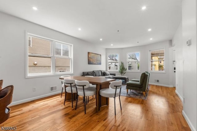 98 S Burnett St, East Orange City, NJ 07018 - dining space featuring light wood-type flooring and recessed lighting
