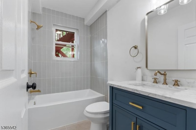 98 S Burnett St, East Orange City, NJ 07018 - bathroom featuring vanity, shower / bath combination, and tile patterned floors