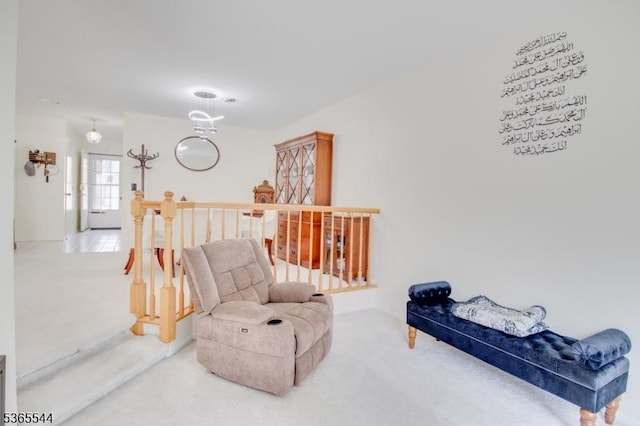 1203 Magnolia Ct, Washington Twp, NJ 07840 - sitting room with carpet floors and an upstairs landing