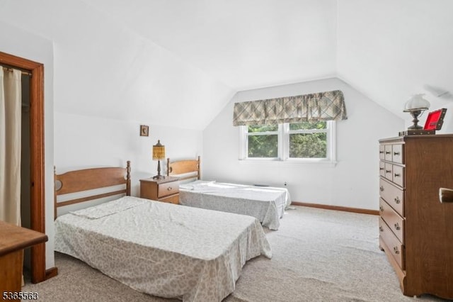 215 Sussex Ave, Andover Twp, NJ 07860 - bedroom featuring light carpet and vaulted ceiling