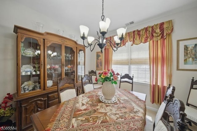 63 Ridgeview Ln, Mount Arlington Boro, NJ 07856 - carpeted dining space with a chandelier