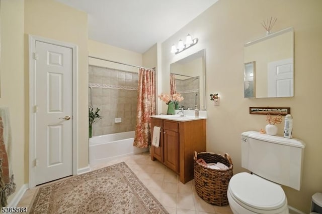 63 Ridgeview Ln, Mount Arlington Boro, NJ 07856 - full bath featuring shower / bath combo, vanity, and tile patterned flooring