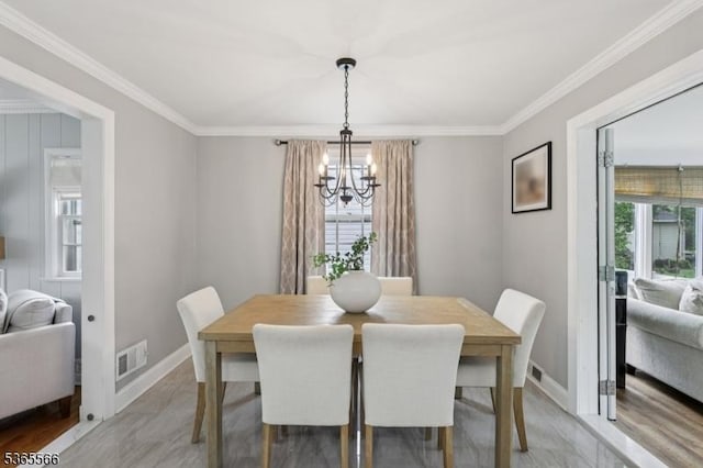 942 Summit Ave, Westfield Town, NJ 07090 - dining area featuring a chandelier and ornamental molding