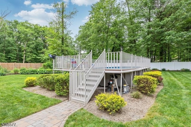 114 Fawn Ridge Dr, Long Hill Twp, NJ 07946 - back of property featuring stairway and a wooden deck