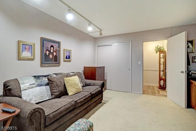 2 Claridge Dr Unit 7Lw, Verona Twp, NJ 07044 - living room featuring light colored carpet and rail lighting