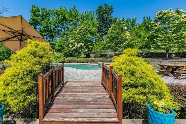 4 Wingover Farm Ct, Raritan Twp, NJ 08822 - swimming pool featuring a patio and view of scattered trees