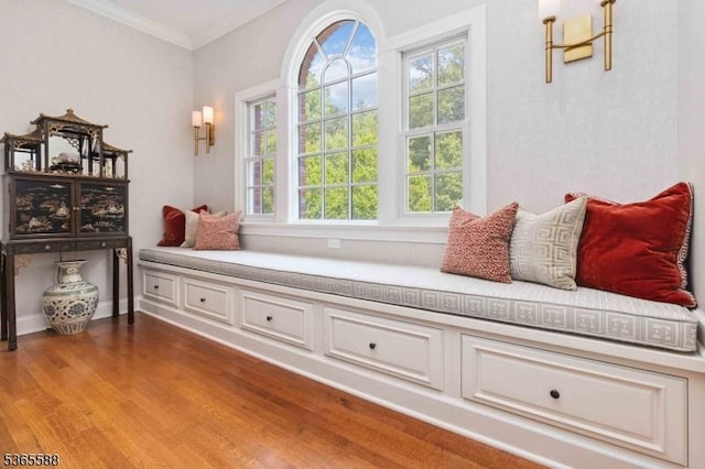10 Westminster Pl, Morris Twp, NJ 07960 - living area featuring plenty of natural light, wood finished floors, and ornamental molding