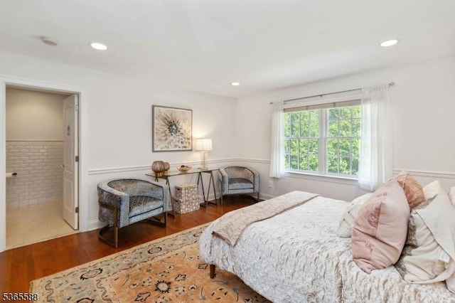10 Westminster Pl, Morris Twp, NJ 07960 - bedroom featuring wainscoting, wood finished floors, and recessed lighting