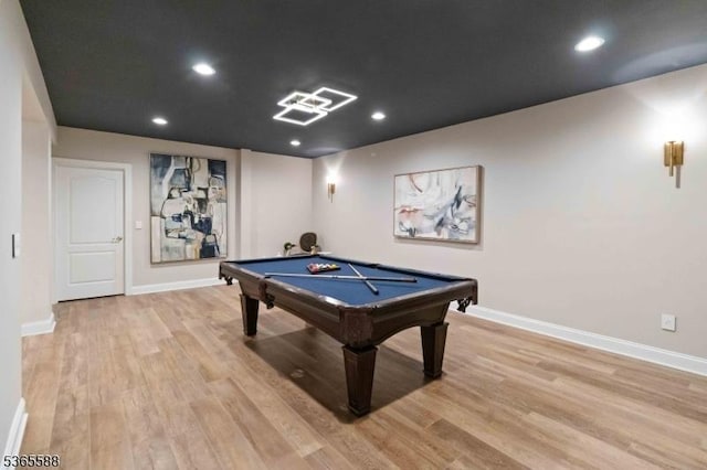 10 Westminster Pl, Morris Twp, NJ 07960 - game room with light wood-style floors, billiards table, and recessed lighting