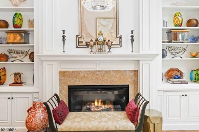 10 Westminster Pl, Morris Twp, NJ 07960 - detailed view of a fireplace and built in shelves
