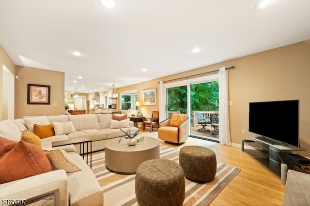 10 Kilmer Dr, Hillsborough Twp, NJ 08844 - living room featuring light wood finished floors and recessed lighting