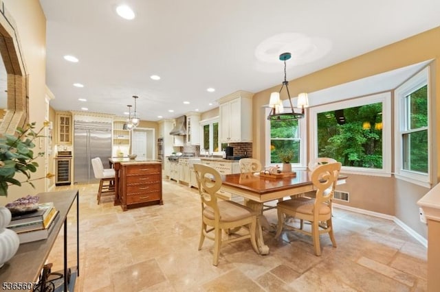 10 Kilmer Dr, Hillsborough Twp, NJ 08844 - dining area with stone tile floors and recessed lighting
