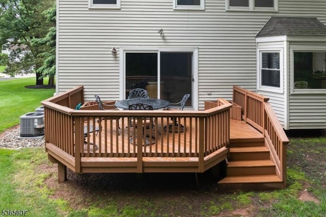 10 Kilmer Dr, Hillsborough Twp, NJ 08844 - wooden terrace with a yard and outdoor dining space