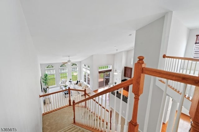 7 Thornton St, Hillsborough Twp, NJ 08844 - staircase featuring a ceiling fan