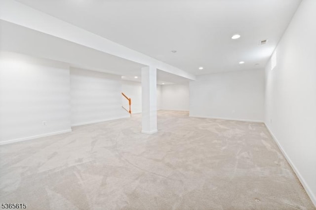 7 Thornton St, Hillsborough Twp, NJ 08844 - finished basement with light carpet and recessed lighting