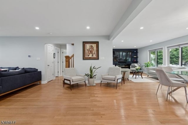 17 Lowell Ave, West Orange Twp, NJ 07052 - living room with light wood-style flooring and recessed lighting
