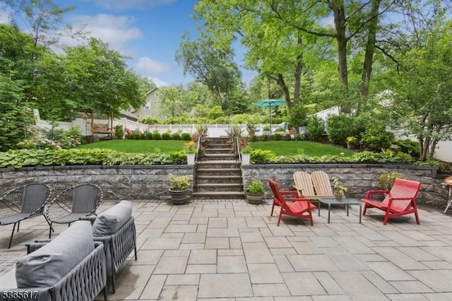 17 Lowell Ave, West Orange Twp, NJ 07052 - view of patio / terrace featuring stairs