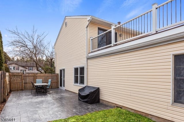 9 Village Ct, Flemington Boro, NJ 08822 - patio / terrace with a fenced backyard, a patio area, a grill, and outdoor dining space
