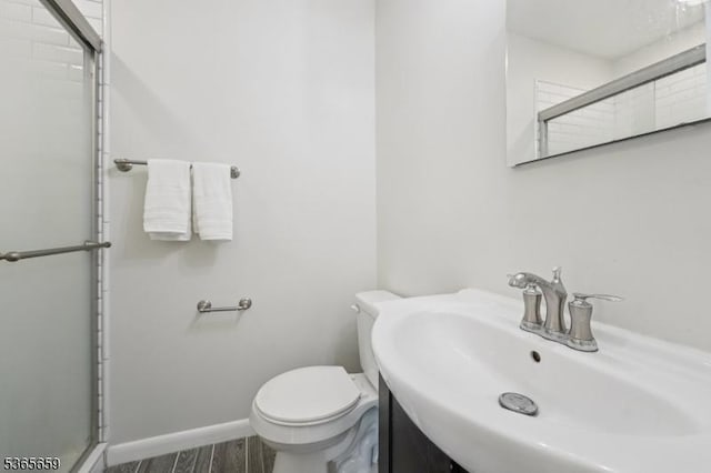 922C Merritt Dr, Hillsborough Twp, NJ 08844 - bathroom with a shower stall and wood finished floors