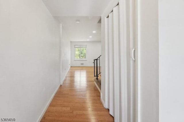 922C Merritt Dr, Hillsborough Twp, NJ 08844 - corridor featuring light wood-type flooring and recessed lighting