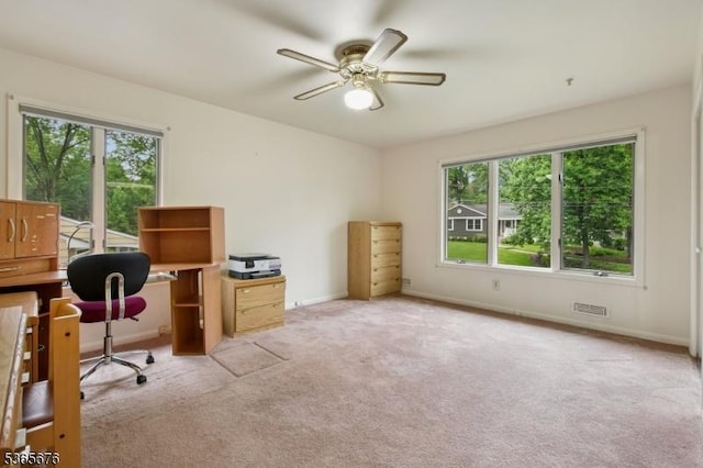 1503 Woodacres Dr, Mountainside Boro, NJ 07092 - office space with plenty of natural light, a ceiling fan, and light carpet