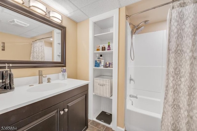 16 Ridgewood Pkwy W, Denville Twp, NJ 07834 - full bath featuring vanity, shower / tub combo with curtain, and tile patterned flooring