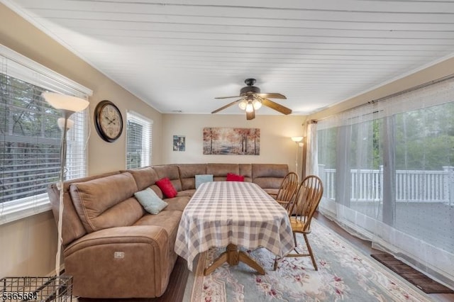 16 Ridgewood Pkwy W, Denville Twp, NJ 07834 - living area featuring ceiling fan and wood finished floors