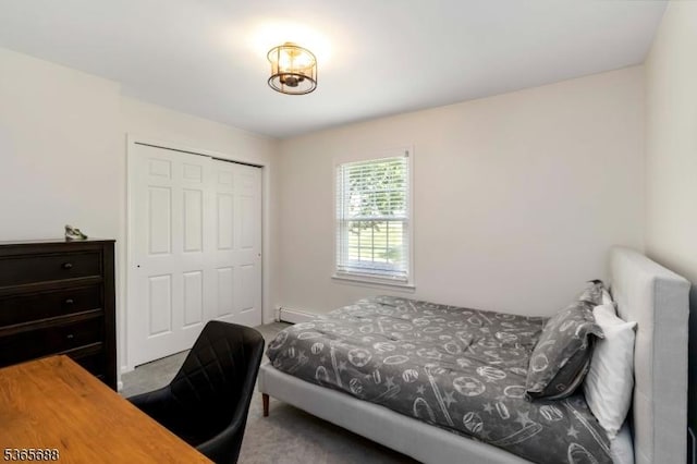6 Wyckoff Way, Morris Plains Boro, NJ 07950 - bedroom featuring carpet flooring, a closet, and a baseboard radiator