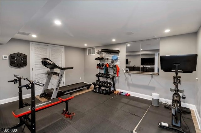 6 Wyckoff Way, Morris Plains Boro, NJ 07950 - workout room featuring recessed lighting