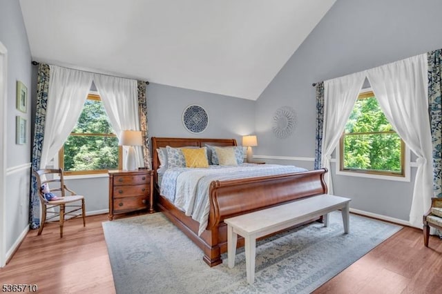 6 White Rd, Raritan Twp, NJ 08822 - bedroom with wood finished floors, multiple windows, and vaulted ceiling
