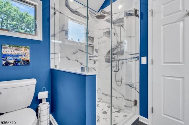 6 White Rd, Raritan Twp, NJ 08822 - full bathroom featuring toilet and a marble finish shower