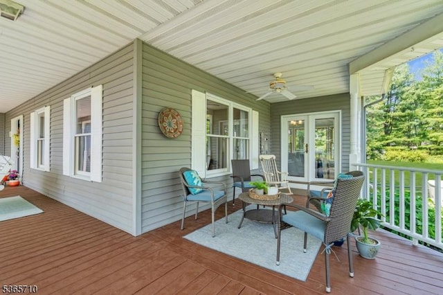 6 White Rd, Raritan Twp, NJ 08822 - deck with a ceiling fan and french doors