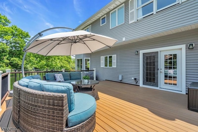 6 White Rd, Raritan Twp, NJ 08822 - wooden deck with an outdoor living space