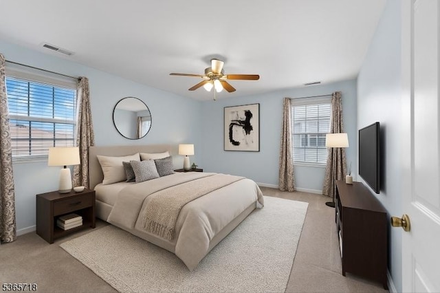 8 Cobblers Cir, Franklin Twp, NJ 08823 - bedroom featuring multiple windows, light carpet, and ceiling fan