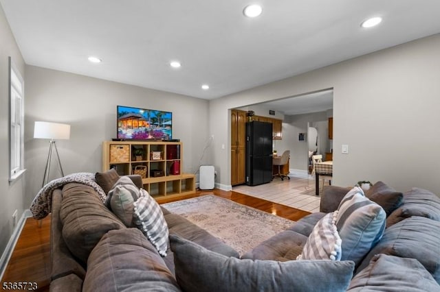 825 Odonnell Ave, Scotch Plains Twp, NJ 07076 - living room with recessed lighting and light wood-style floors